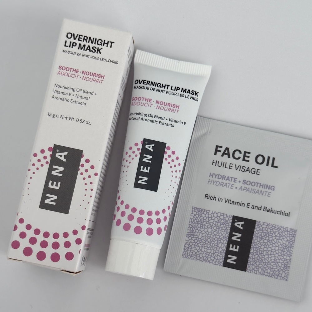NENA Overnight Lip Mask. Nourishing Oil Blend + Vitamin E + Natural Extracts